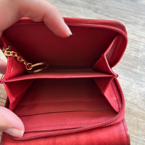 Buxton Wallet Fold Red Leather Genuine Vintage 90s Y2K - Picture 6 of 8